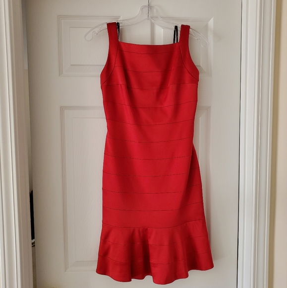 Suzi Chin for Maggy Boutique Red Satin Sleeveless Cocktail Dress | NWT | Size 2 - Picture 3 of 11
